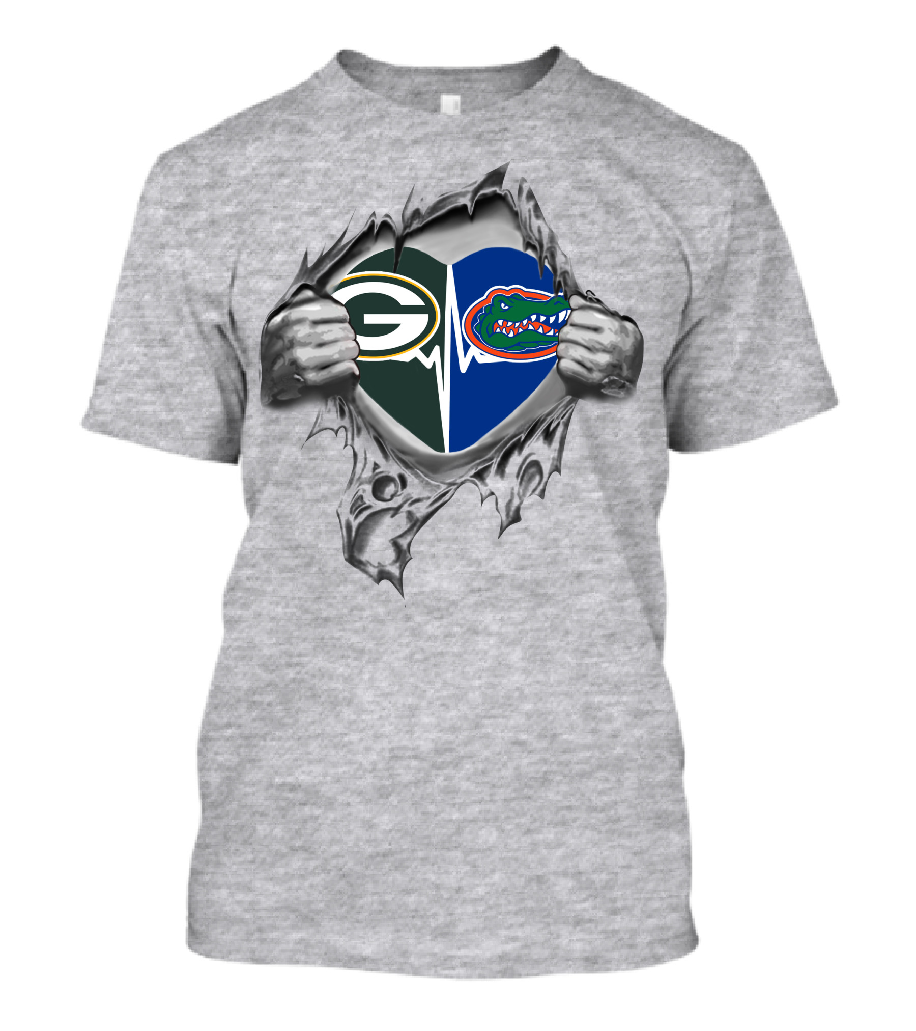Green Bay Packers Florida Gators Heartbeat Blend T-Shirt