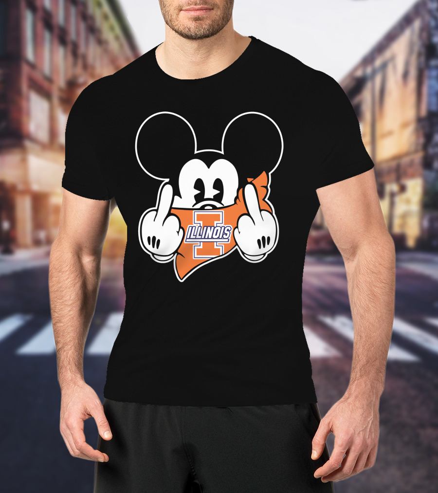 Illinois Fighting Illini Mickey Mouse Gesture T-Shirt