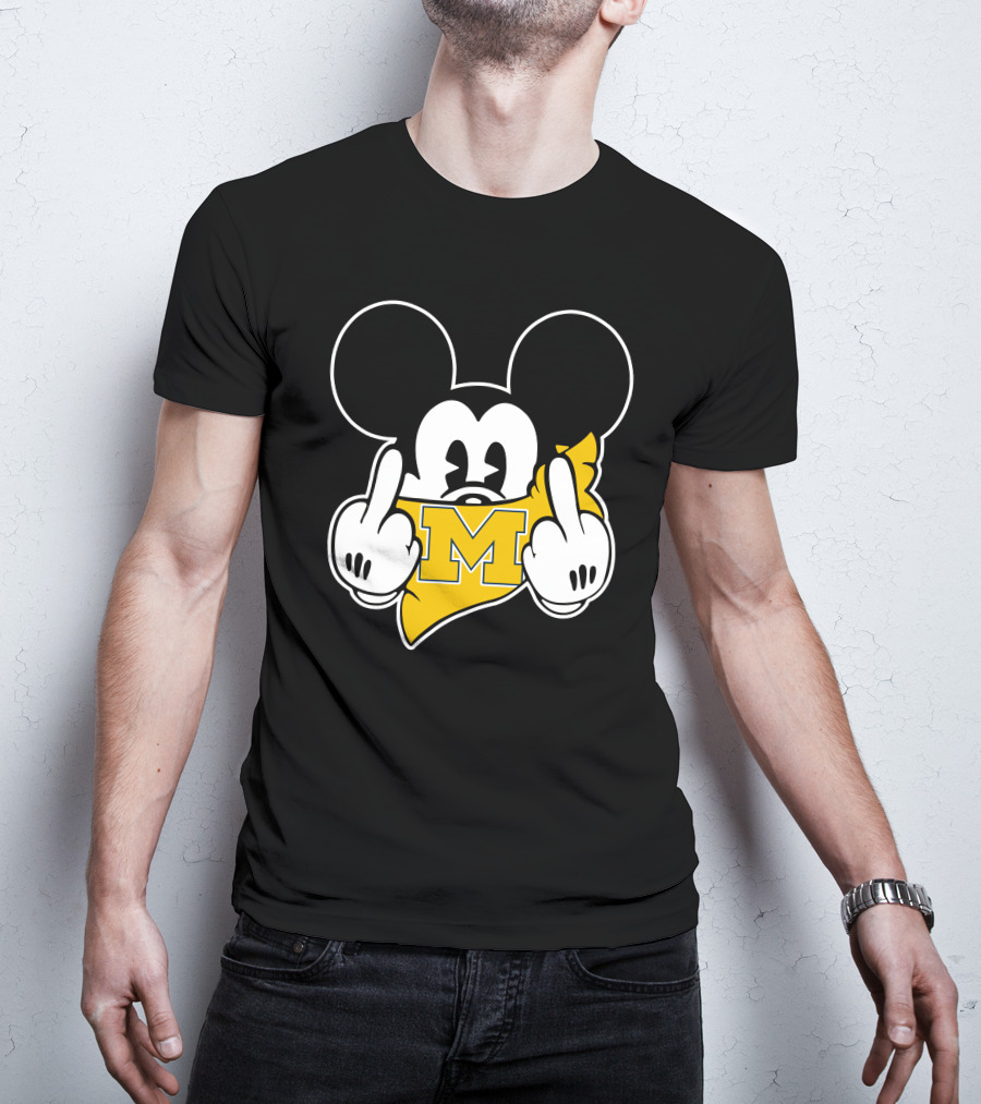 Michigan Wolverines Middle Finger Mickey T-Shirt