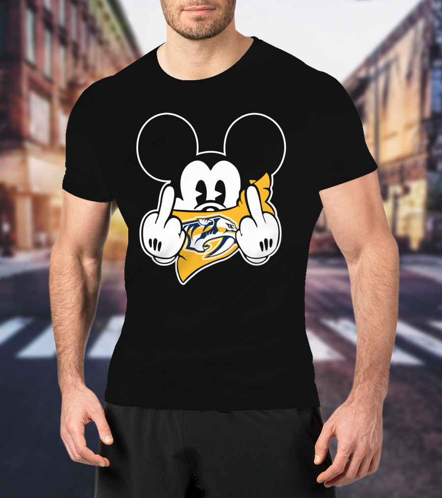 Nashville Predators Mickey Mouse Middle Finger T-Shirt