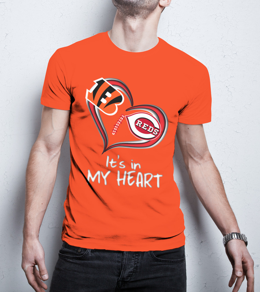 Bengals Reds It's In My Heart T-Shirt