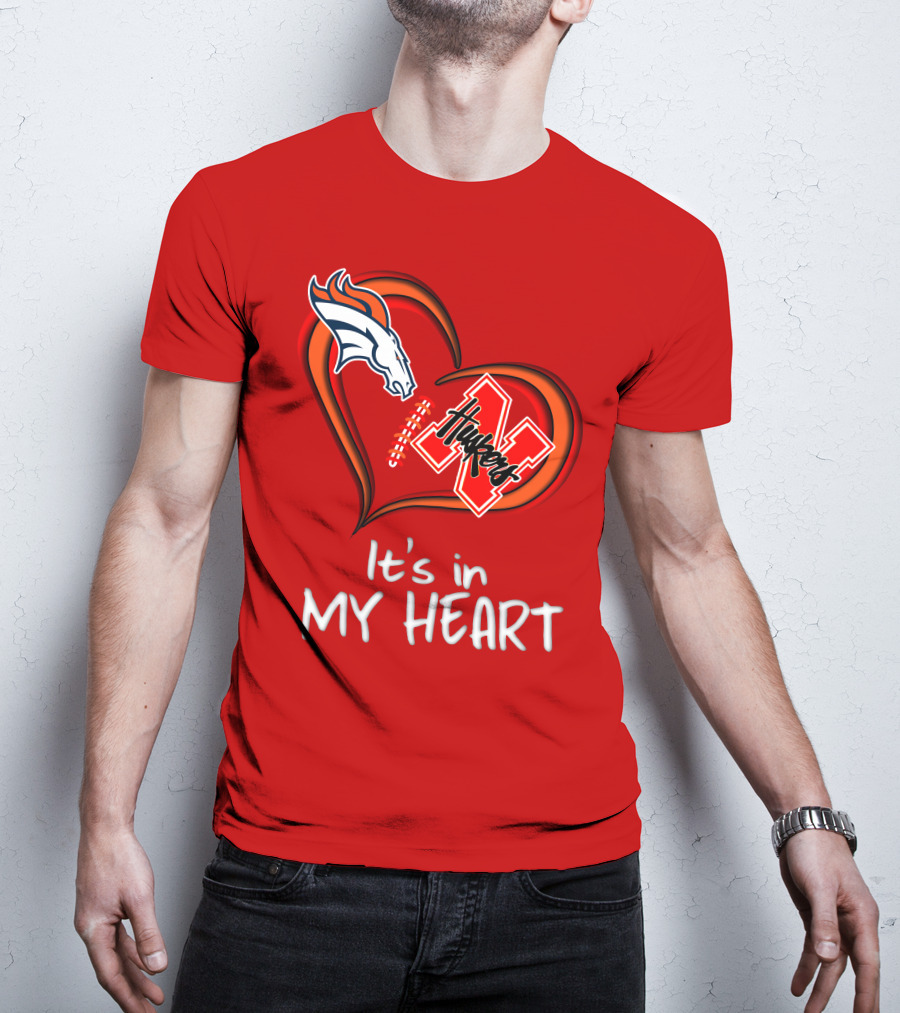 Broncos Huskers It's In My Heart T-Shirt