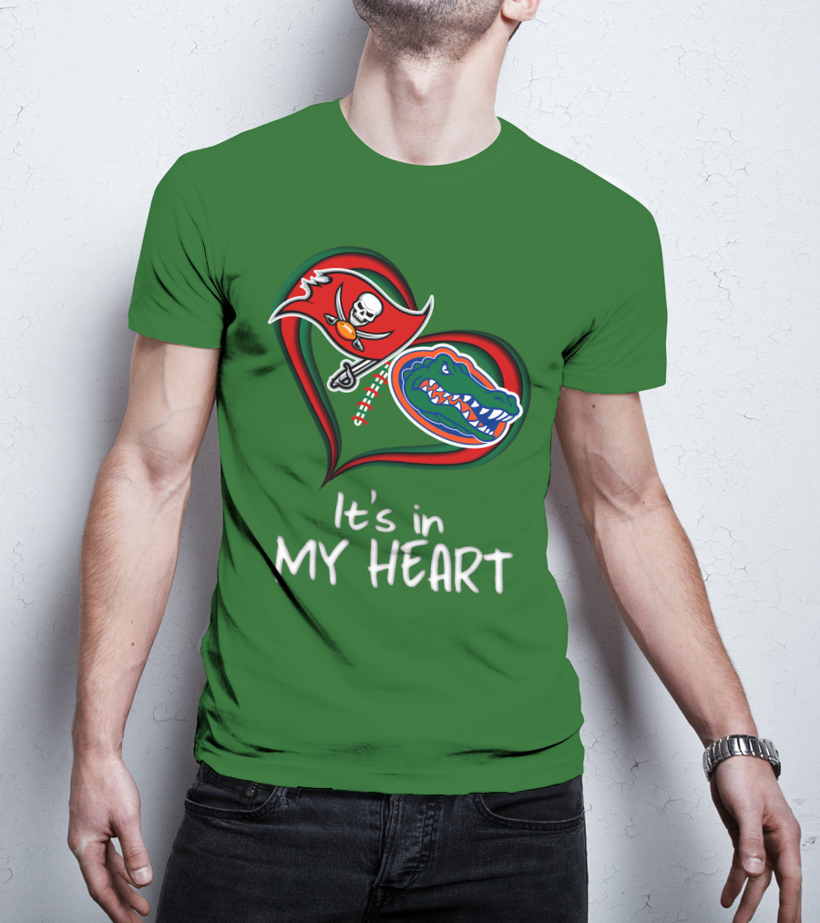 Tampa Bay Buccaneers And Florida Gators It's In My Heart T-Shirt