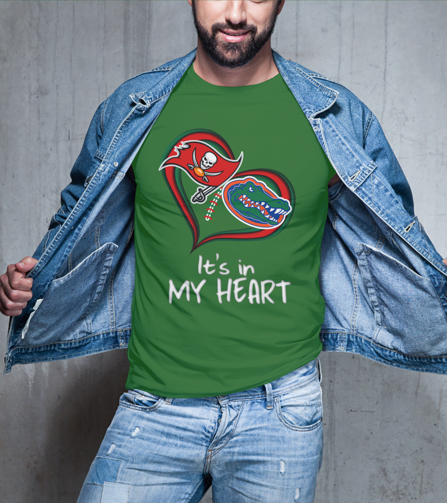 Tampa Bay Buccaneers And Florida Gators It's In My Heart T-Shirt