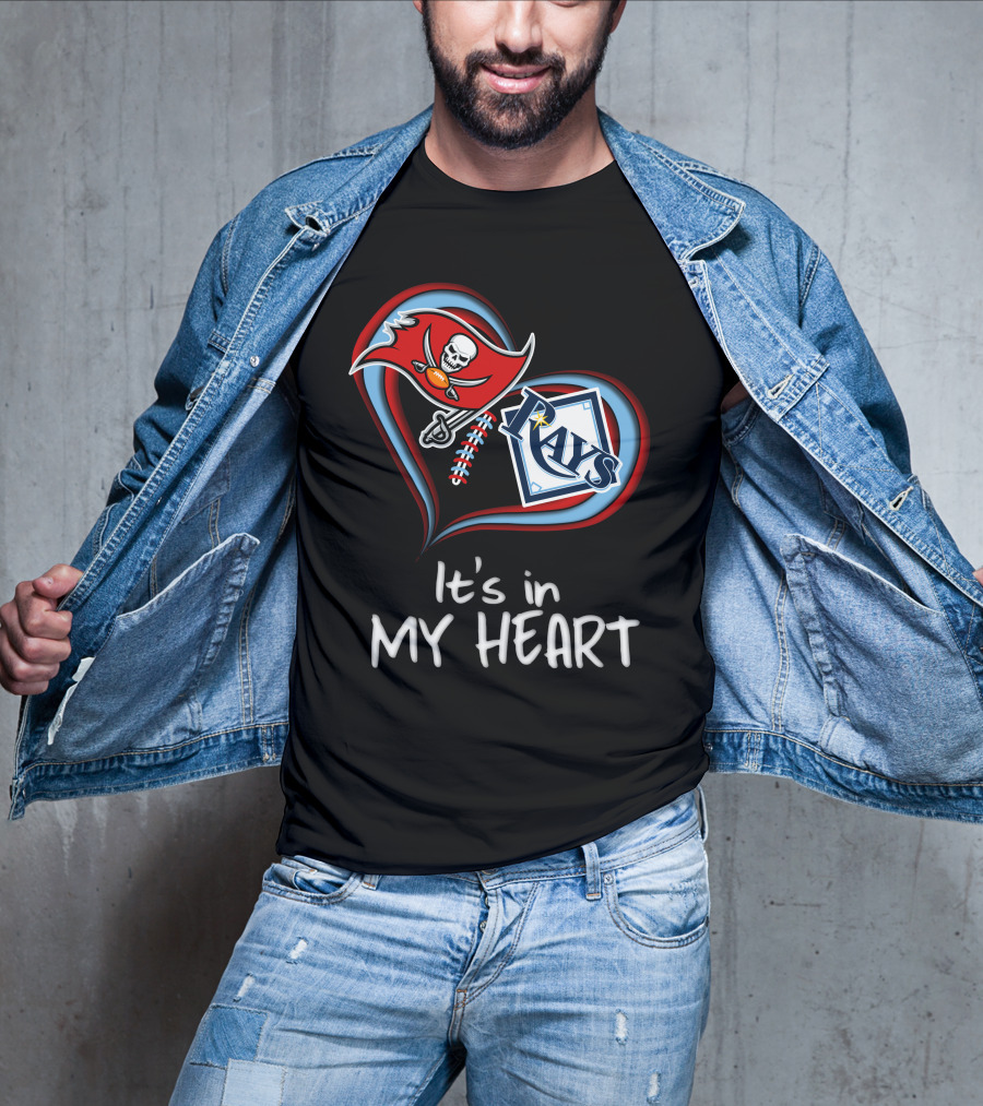 Tampa Bay Buccaneers And Rays It's In My Heart T-Shirt