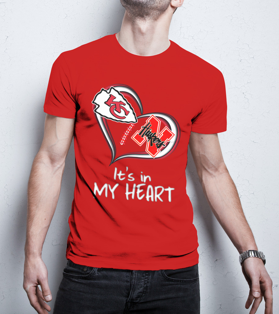 Kansas City Chiefs Nebraska Huskers It's In My Heart T-Shirt