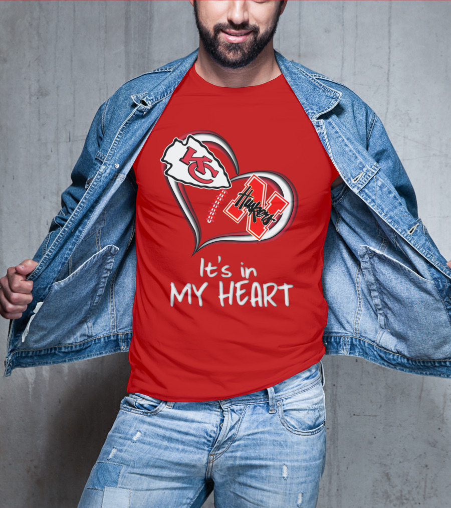 Kansas City Chiefs Nebraska Huskers It's In My Heart T-Shirt
