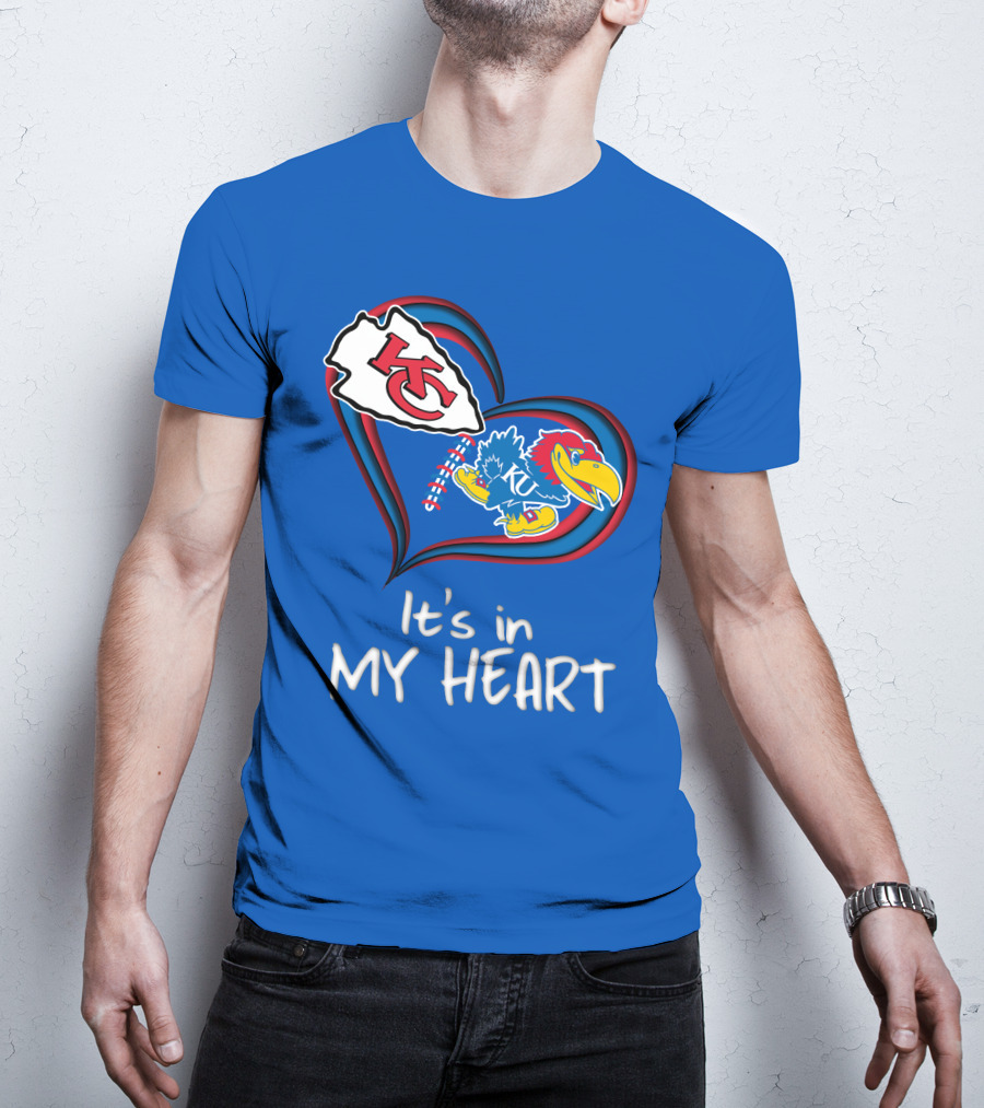 Kansas City Chiefs And Kansas Jayhawks It's In My Heart T-Shirt
