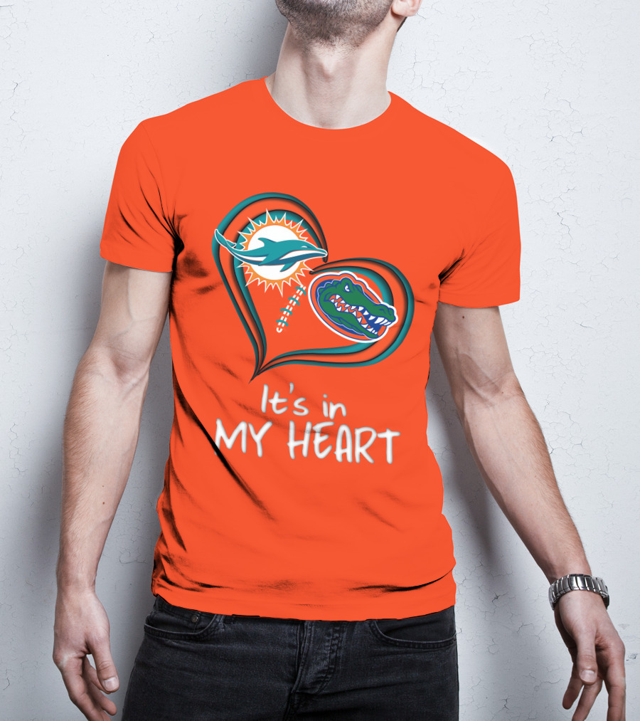 Miami Dolphins Florida Gators It's In My Heart T-Shirt