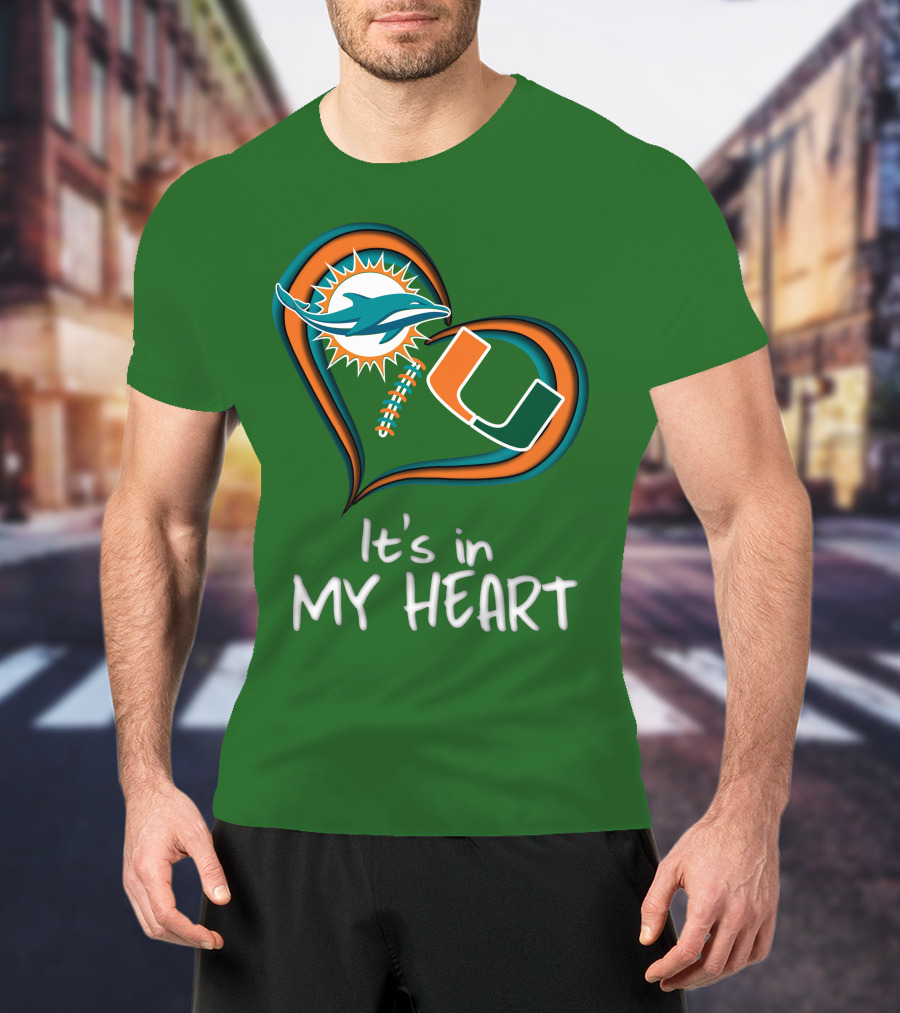 Dolphins Hurricanes It's In My Heart T-Shirt