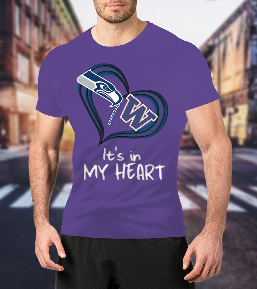 Seahawks Huskies It's In My Heart T-Shirt