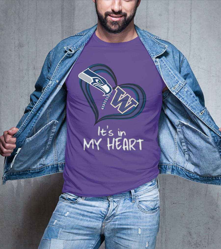 Seahawks Huskies It's In My Heart T-Shirt