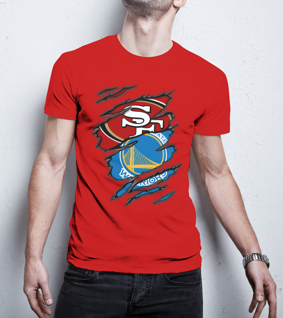 San Francisco 49ers Golden State Warriors Logos T-Shirt