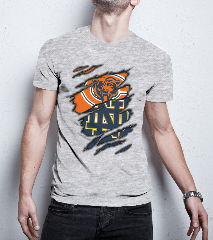 Chicago Bears Notre Dame Fighting Irish Crossover T-Shirt