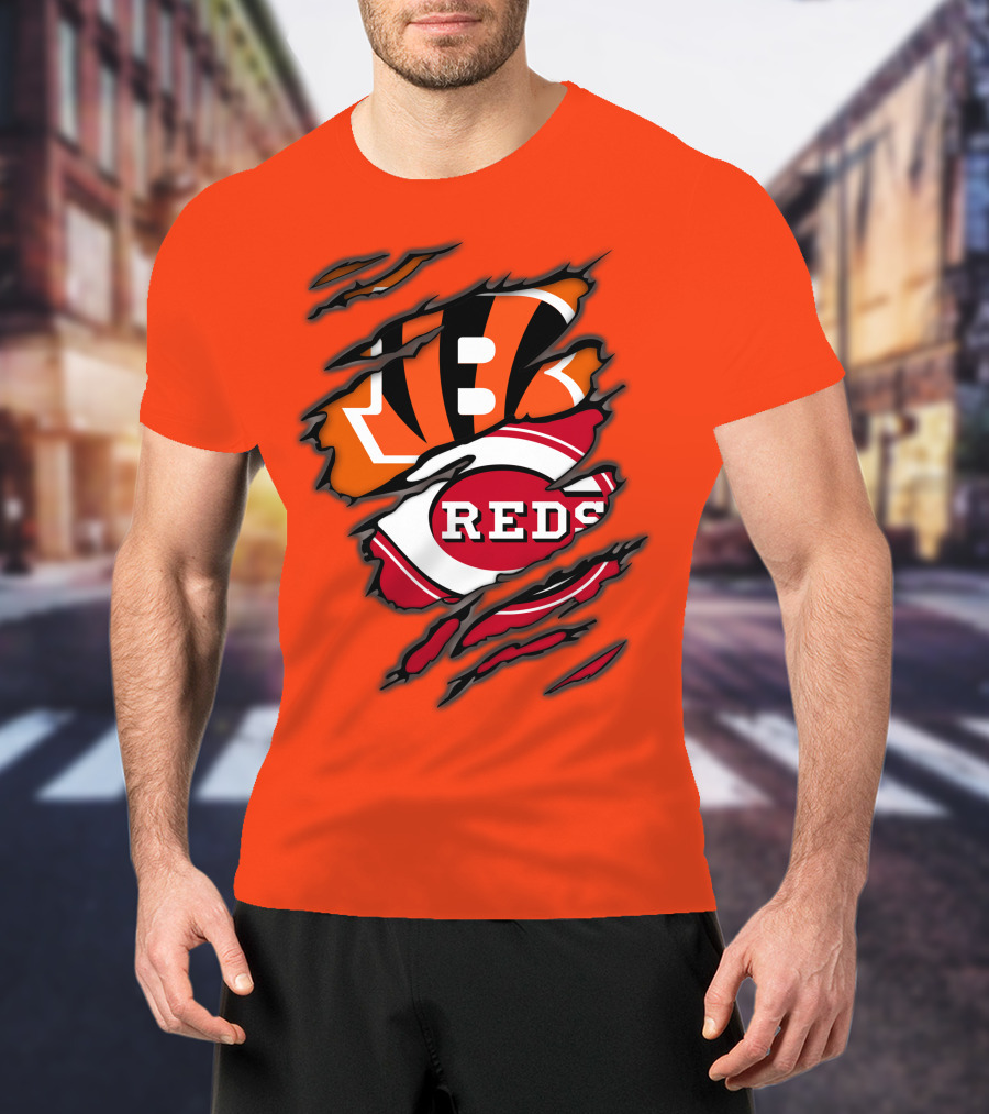Bengals Reds Cincinnati Sports Claw Marks T-Shirt