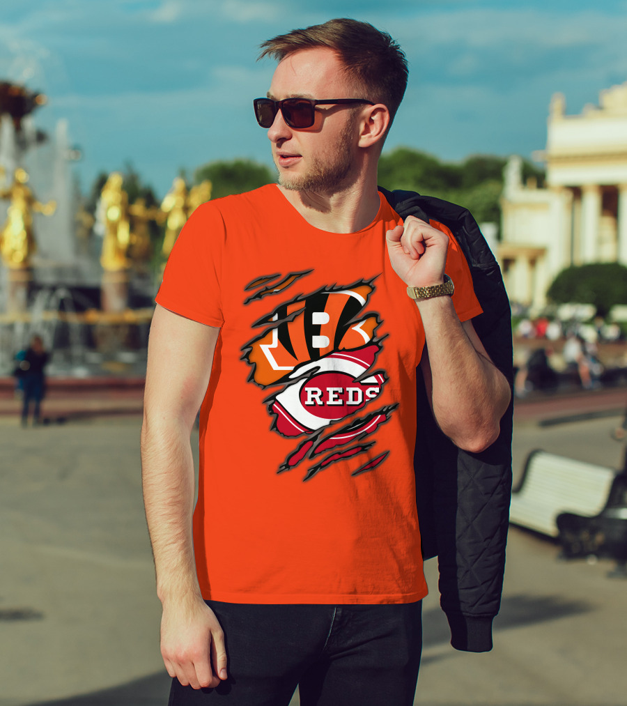 Bengals Reds Cincinnati Sports Claw Marks T-Shirt