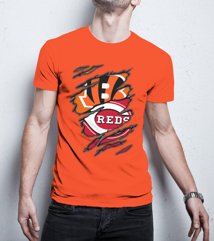 Bengals Reds Cincinnati Sports Claw Marks T-Shirt