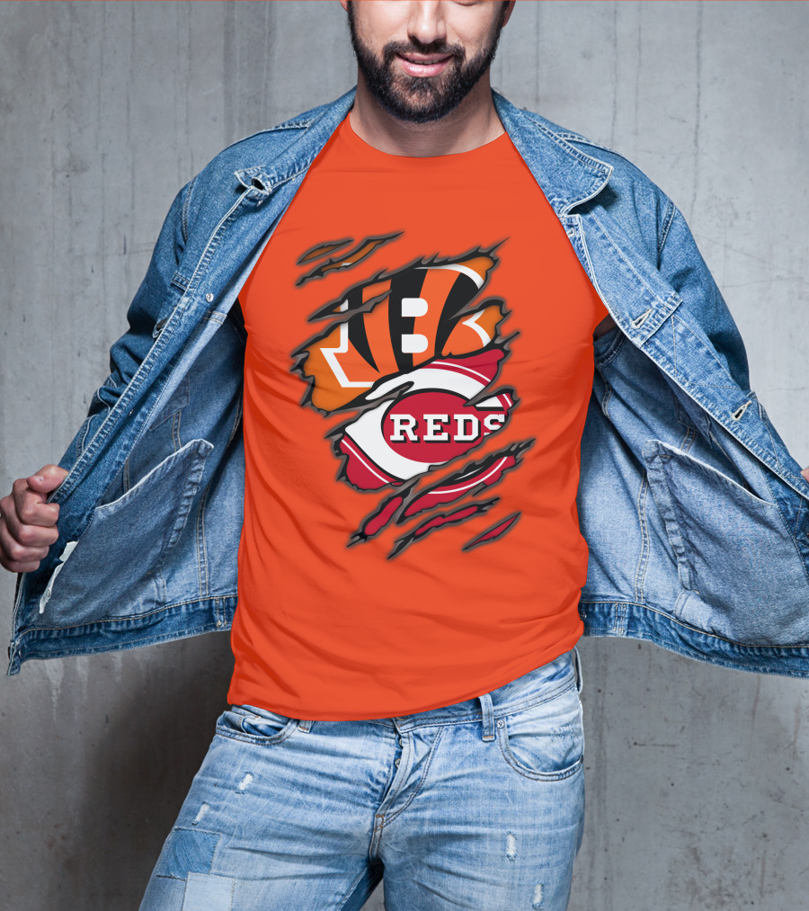 Bengals Reds Cincinnati Sports Claw Marks T-Shirt