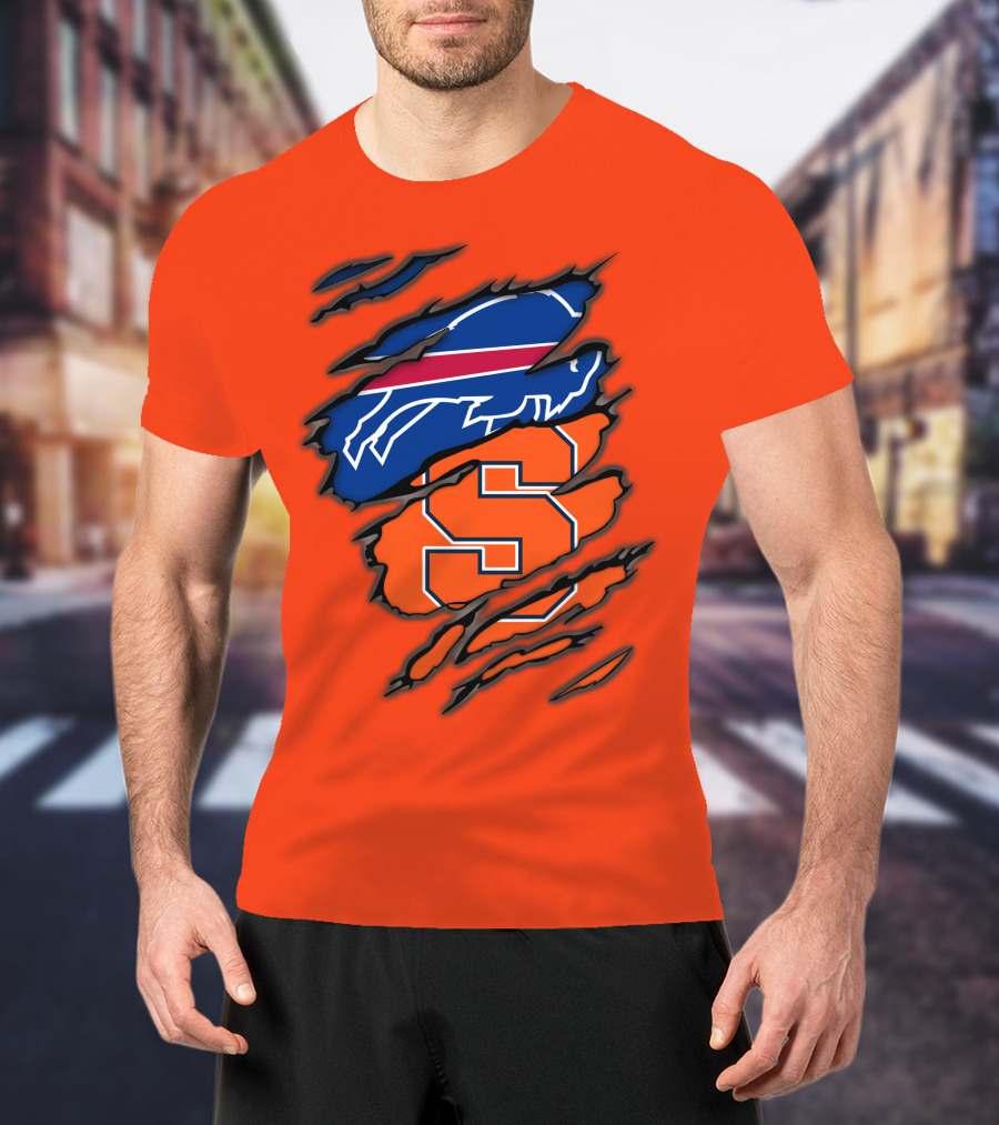 Buffalo Bills Syracuse University Orange Logo Combination T-Shirt