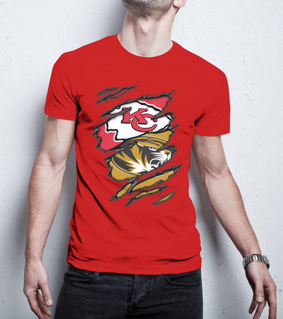 KC Chiefs Missouri Tigers Claw T-Shirt