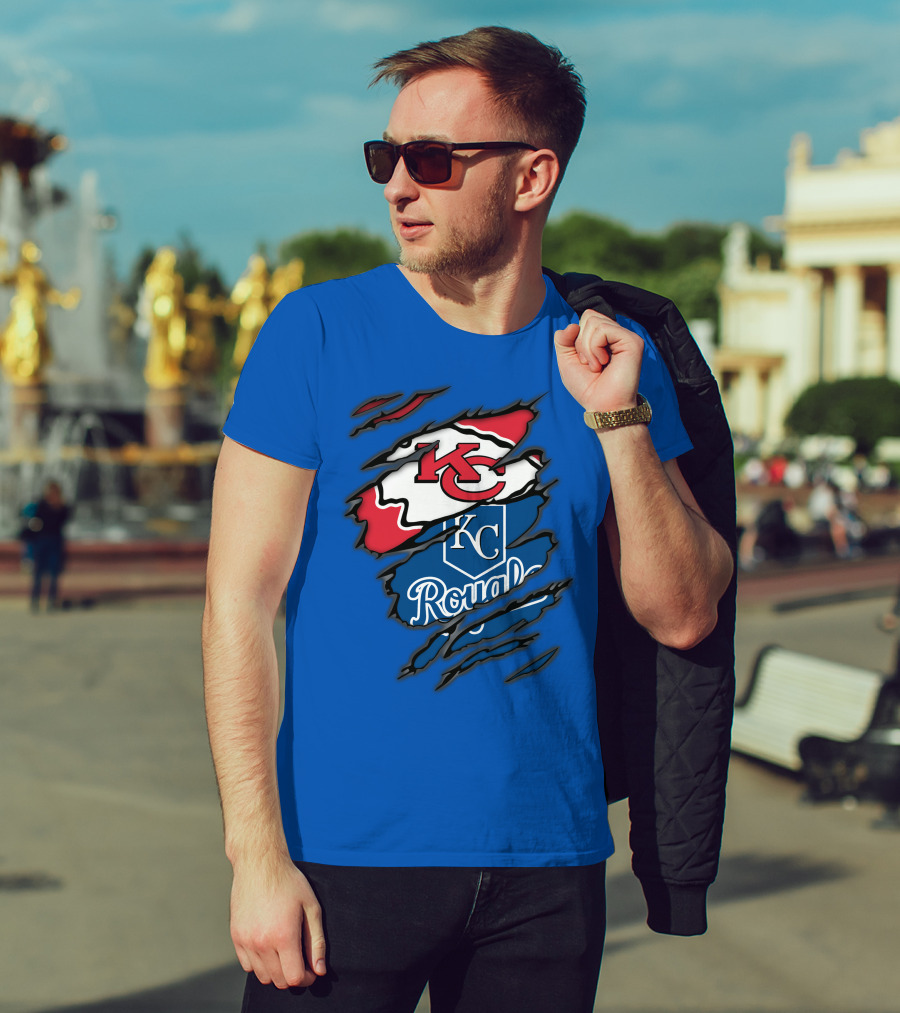 Kansas City Chiefs Royals KC Logo Mashup T-Shirt