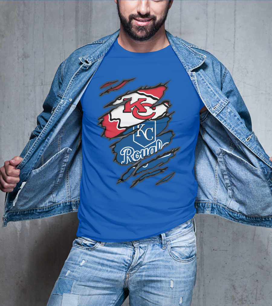 Kansas City Chiefs Royals KC Logo Mashup T-Shirt