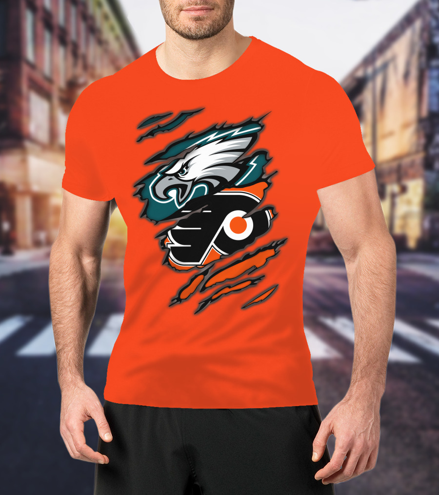 Philadelphia Eagles Flyers Logo Mashup T-Shirt