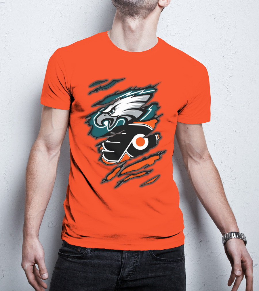 Philadelphia Eagles Flyers Logo Mashup T-Shirt