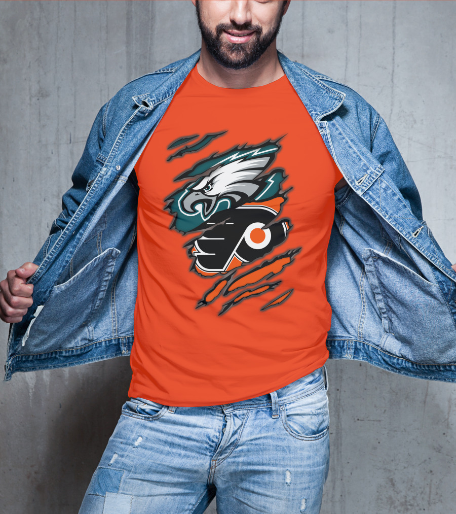 Philadelphia Eagles Flyers Logo Mashup T-Shirt