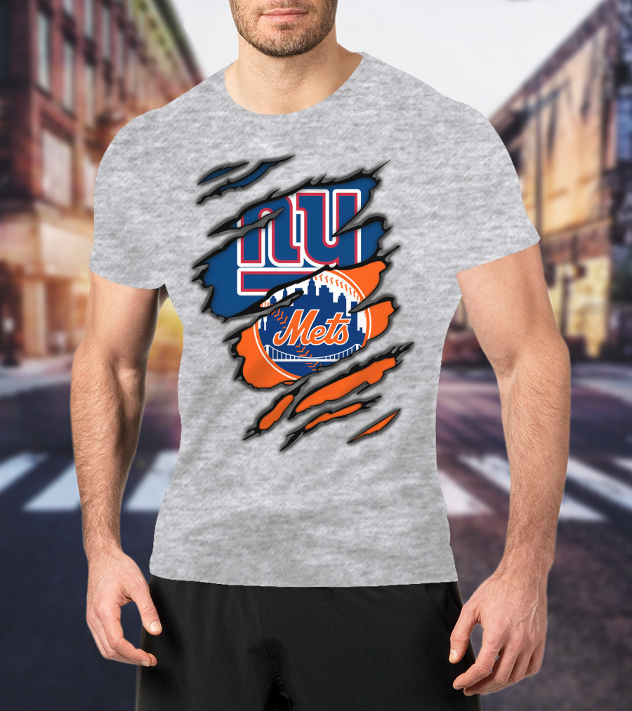 New York Giants Mets Crossover Claw Marks T-Shirt