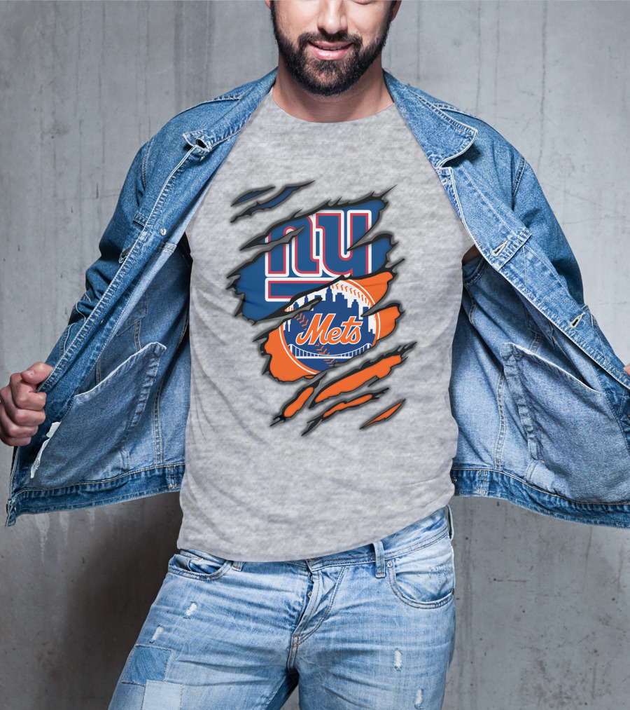 New York Giants Mets Crossover Claw Marks T-Shirt