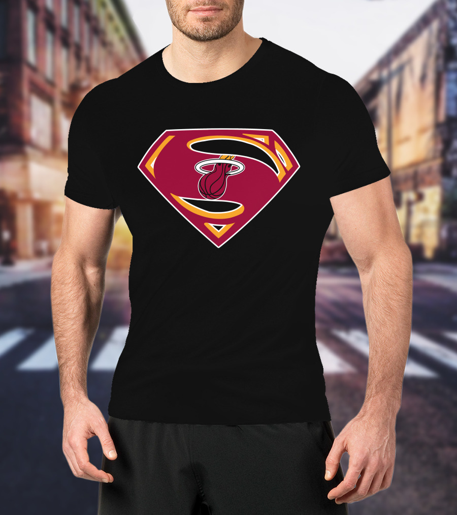 Superman Miami Heat Logo Fusion T-Shirt