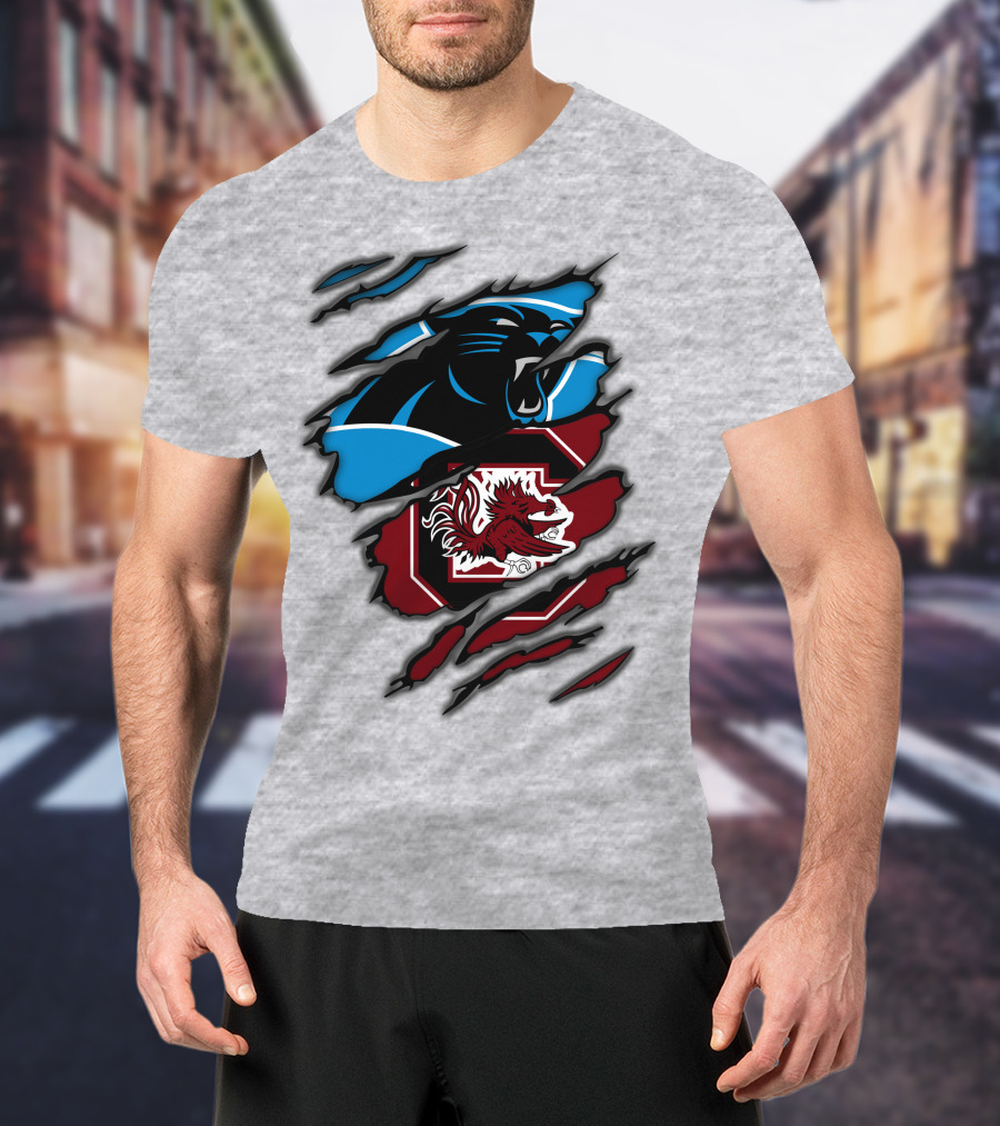 Panthers Gamecocks Claw Mark Fusion T-Shirt
