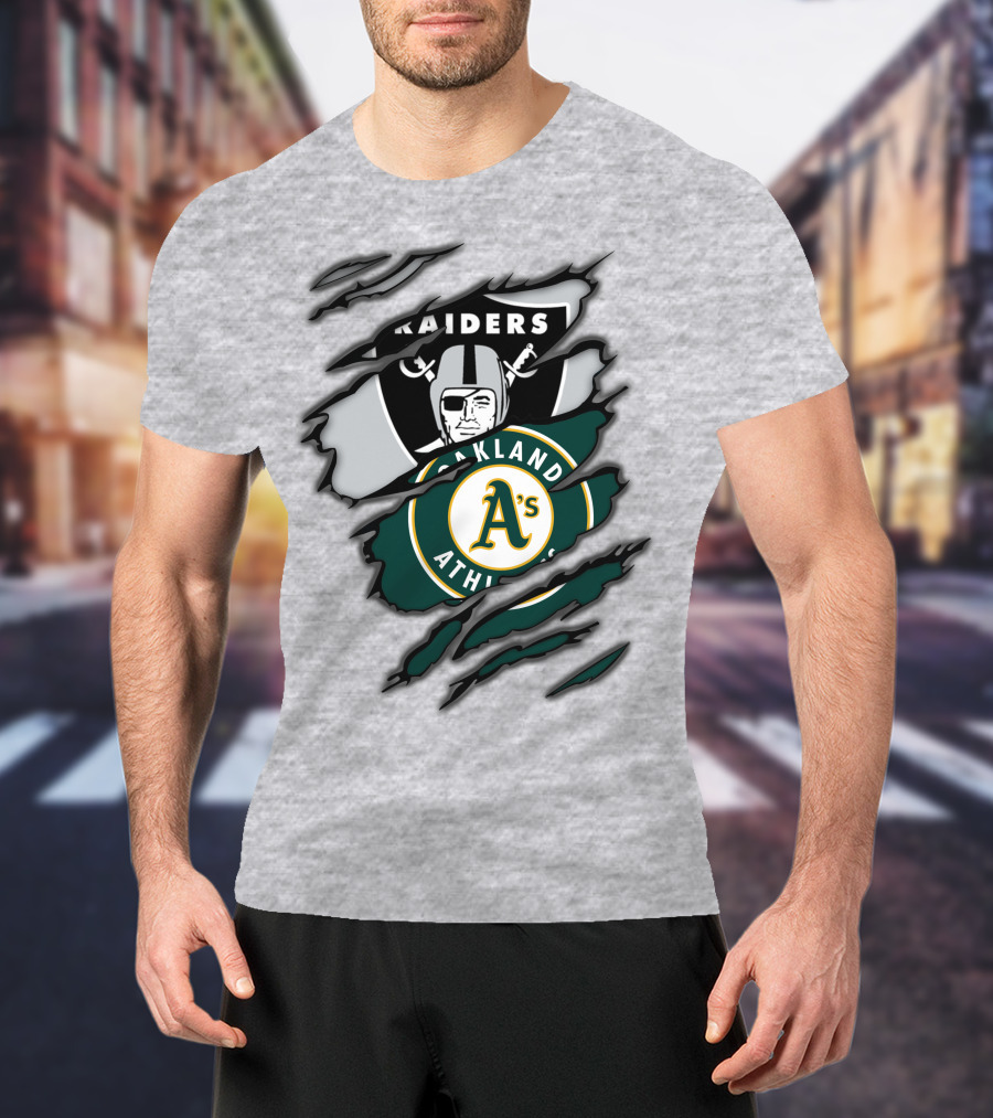 Raiders Oakland Athletics A's Logo Crossover T-Shirt