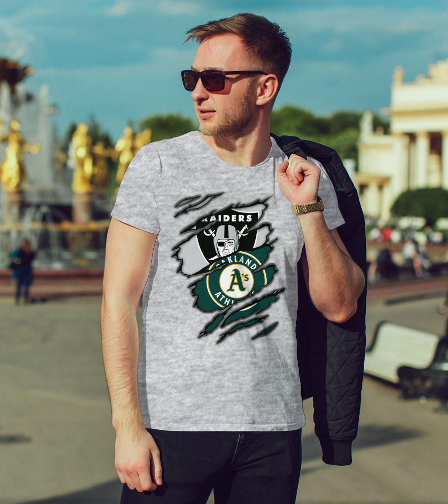 Raiders Oakland Athletics A's Logo Crossover T-Shirt