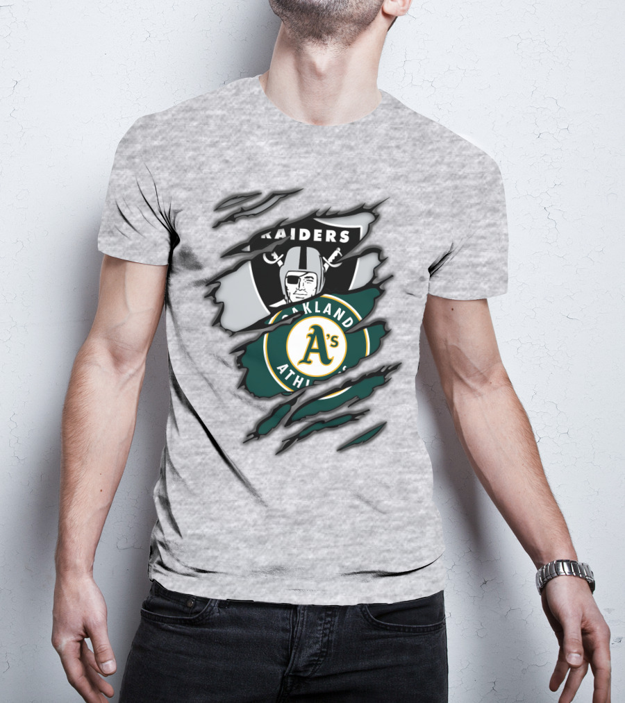 Raiders Oakland Athletics A's Logo Crossover T-Shirt