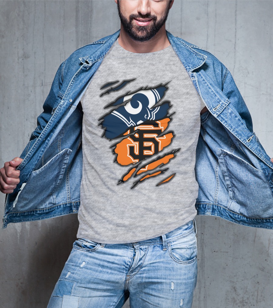 Los Angeles Rams San Francisco Giants Claw Scratch T-Shirt