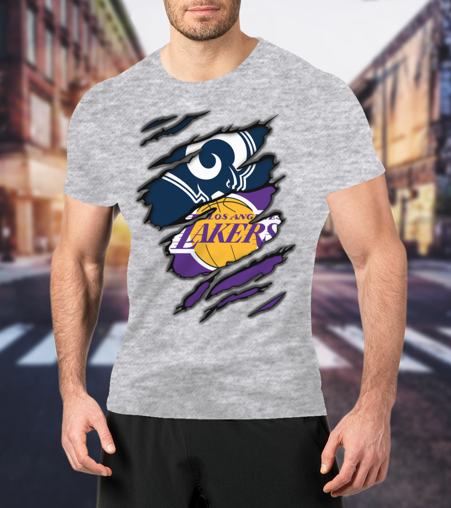 Los Angeles Rams Lakers NFL NBA Crossover T-Shirt
