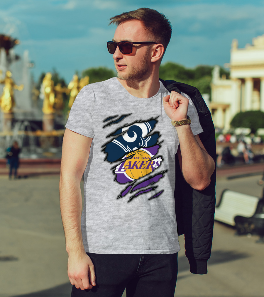 Los Angeles Rams Lakers NFL NBA Crossover T-Shirt