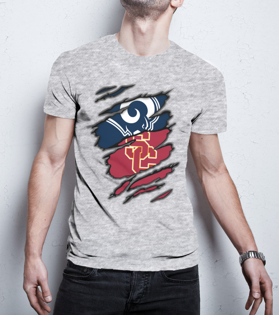 Rams USC Trojans Claw Marks T-Shirt