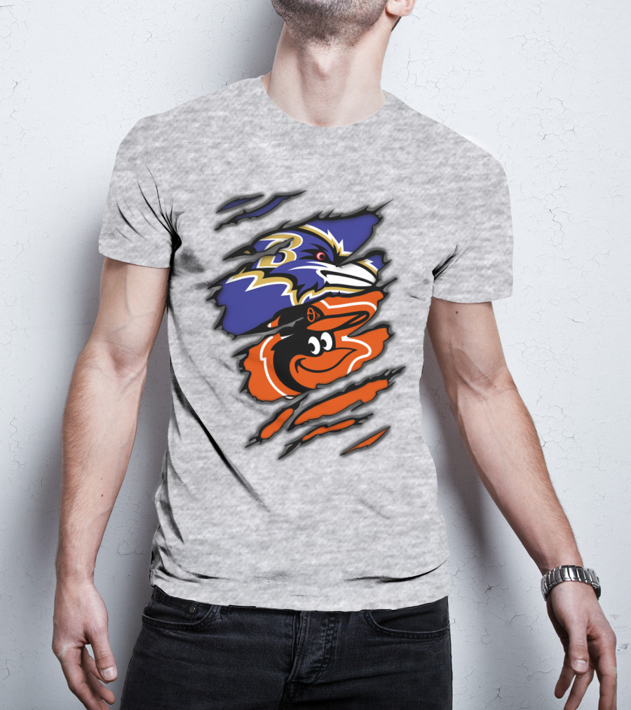 Baltimore Ravens Orioles Logo Mashup T-Shirt