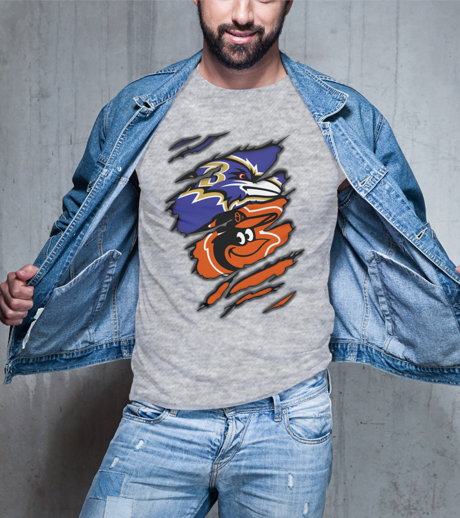 Baltimore Ravens Orioles Logo Mashup T-Shirt