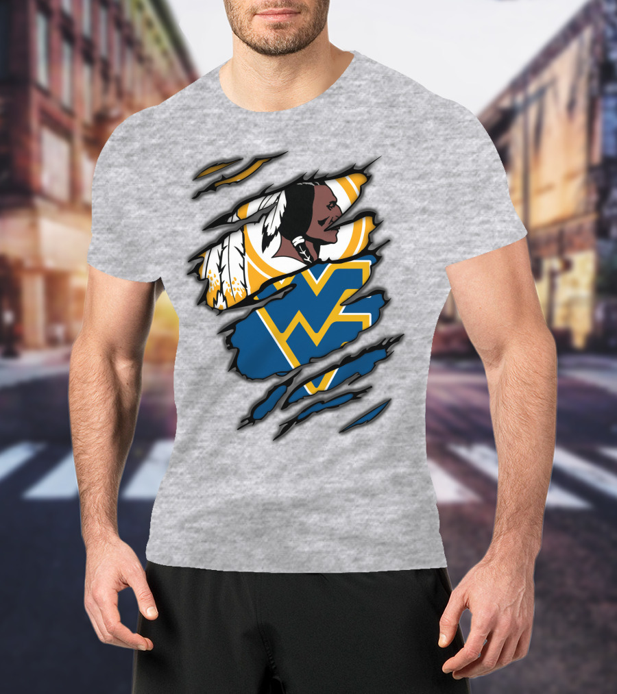 West Virginia Mountaineers Redskins Mashup T-Shirt