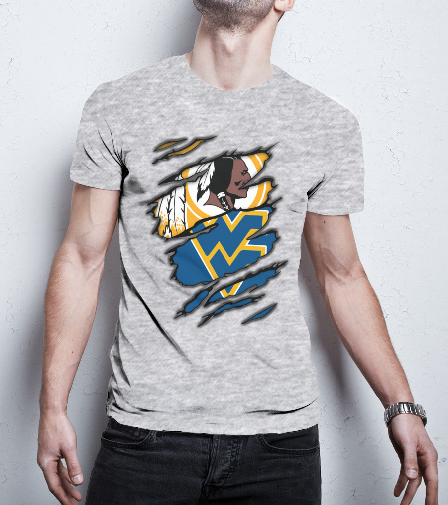West Virginia Mountaineers Redskins Mashup T-Shirt