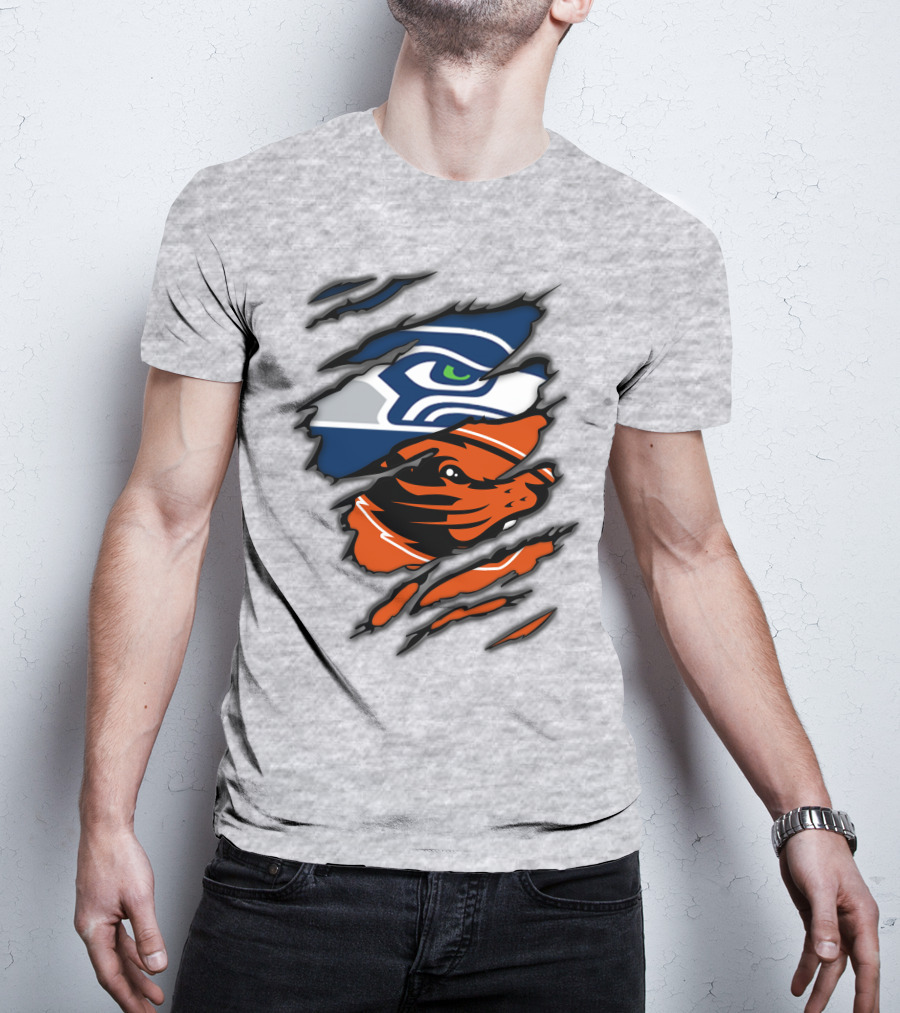 Seahawks Beavers Logo Slash Fusion T-Shirt