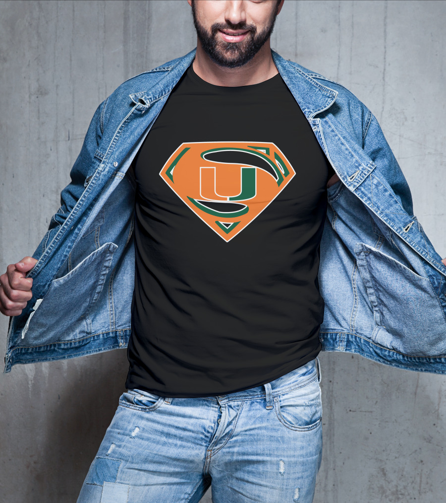 Superman Miami Hurricanes Logo Fusion T-Shirt