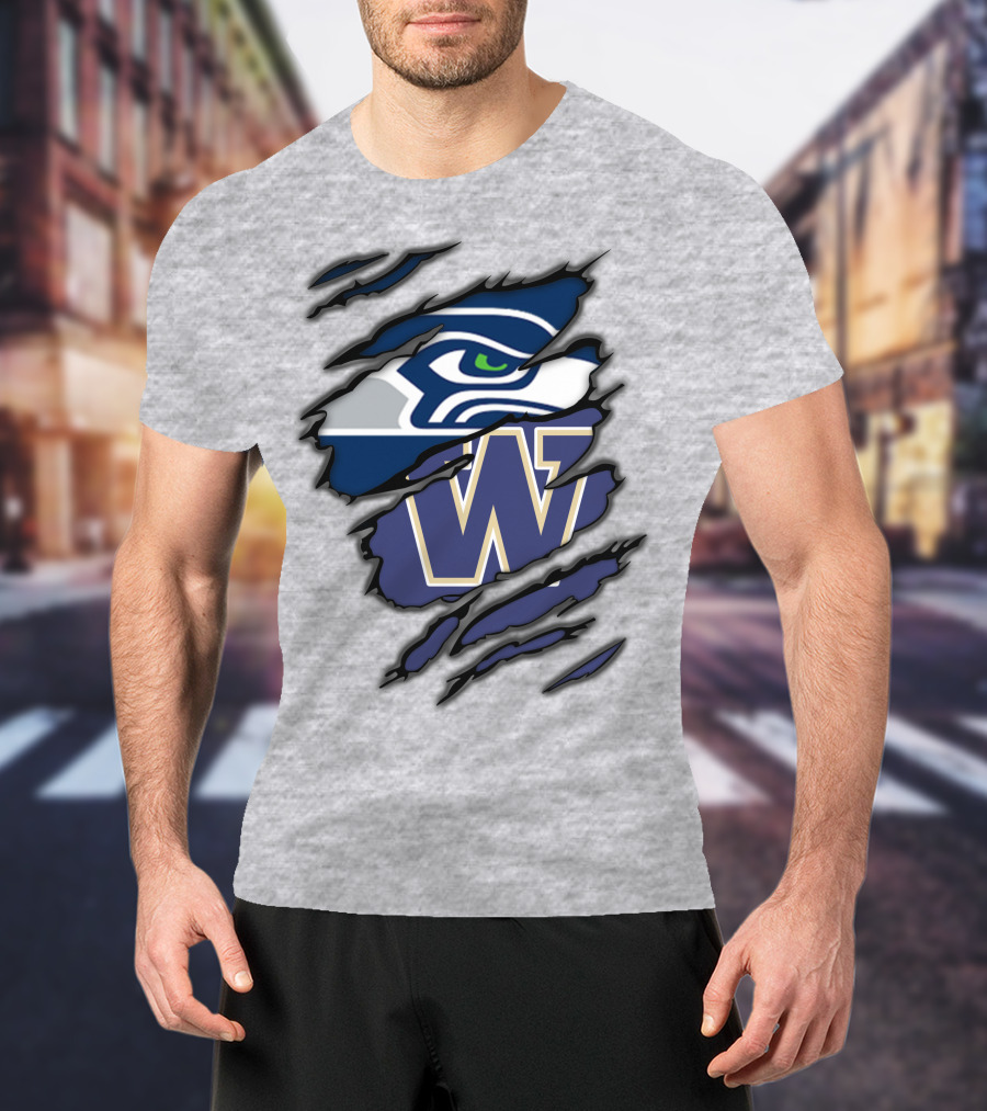 Seahawks Huskies W Logo Combo T-Shirt