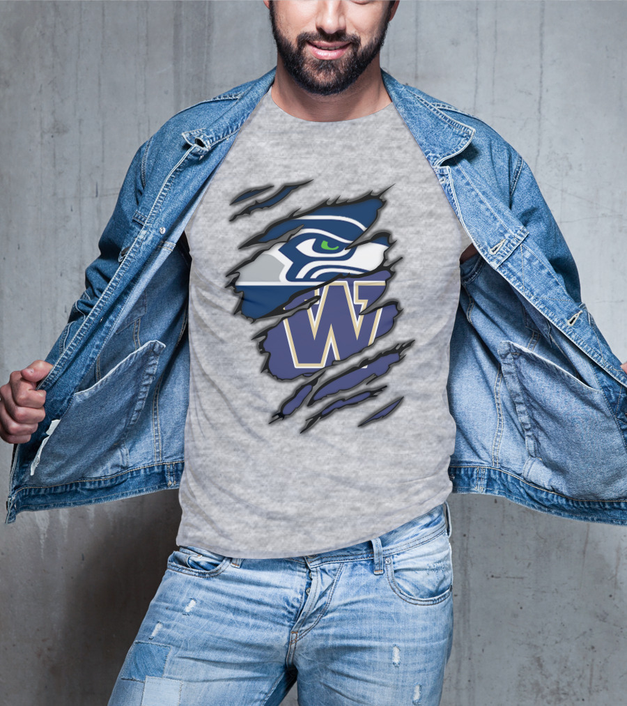 Seahawks Huskies W Logo Combo T-Shirt