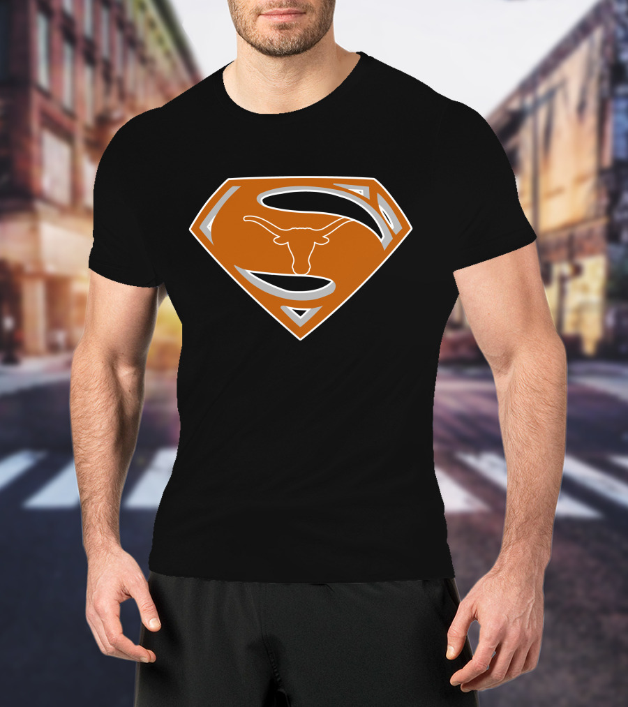 Superman Texas Longhorns Logo Fusion T-Shirt