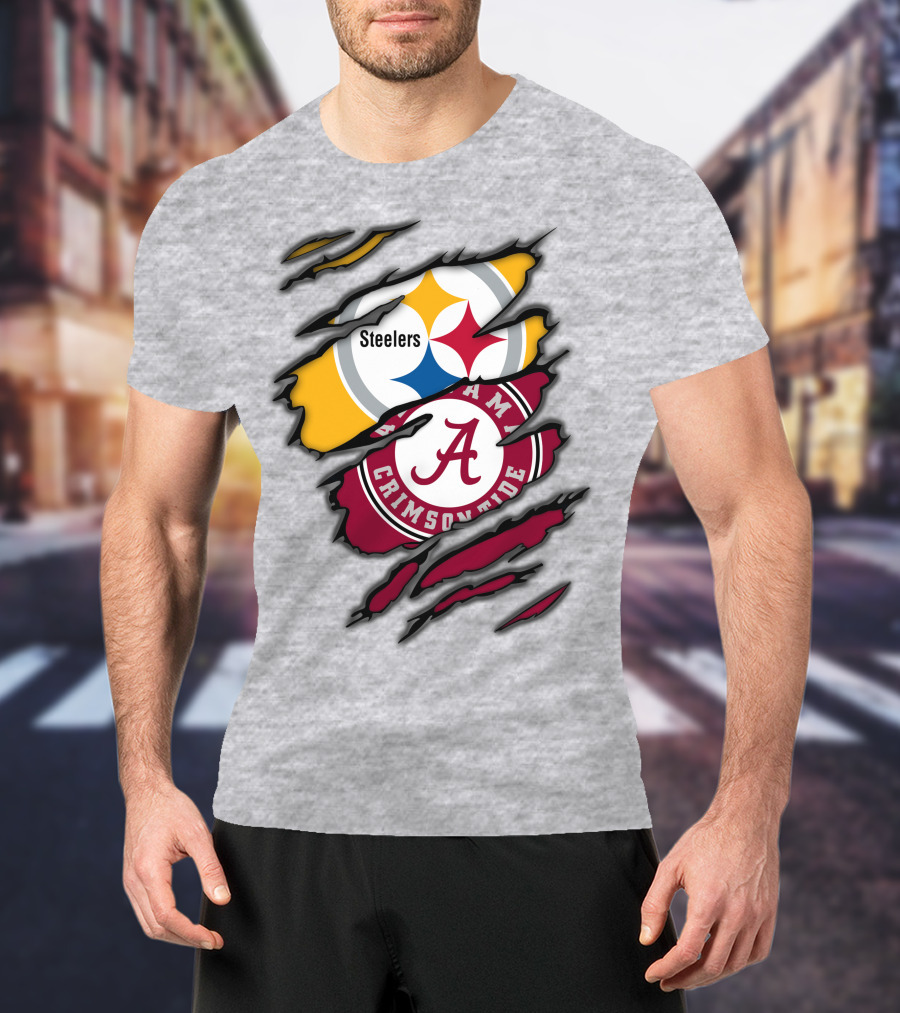 Steelers Alabama Crimson Tide Rip T-Shirt